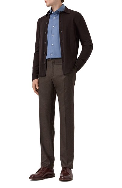 Кожаные дерби BRUNELLO CUCINELLI темно-коричневого цвета по цене 151000 руб., арт. MZUEBXX810, фото 2 Кожаные дерби BRUNELLO CUCINELLI, арт. MZUEBXX810, фото 2