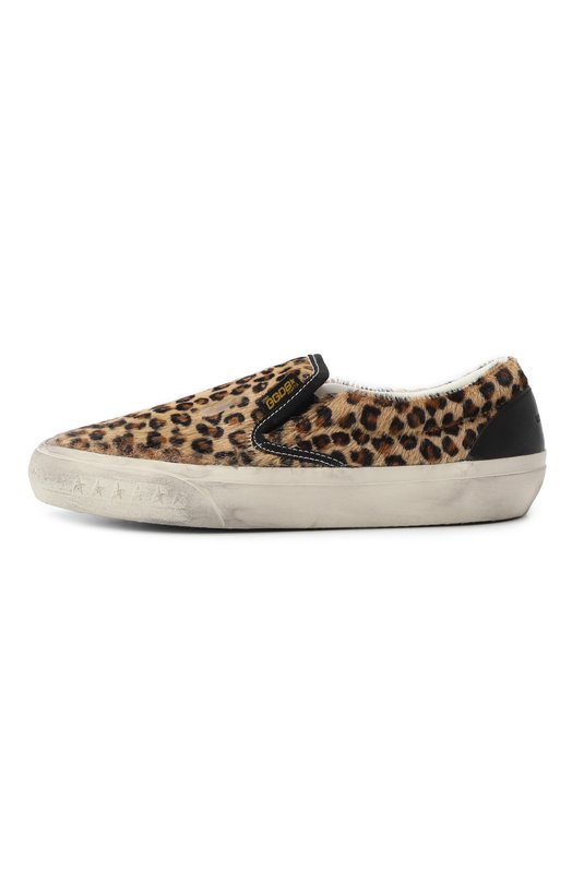 Кожаные слипоны VCE Penstar Golden Goose Deluxe Brand GWF00306.F006948 Леопардовый  GWF00306.F006948 Фото 4