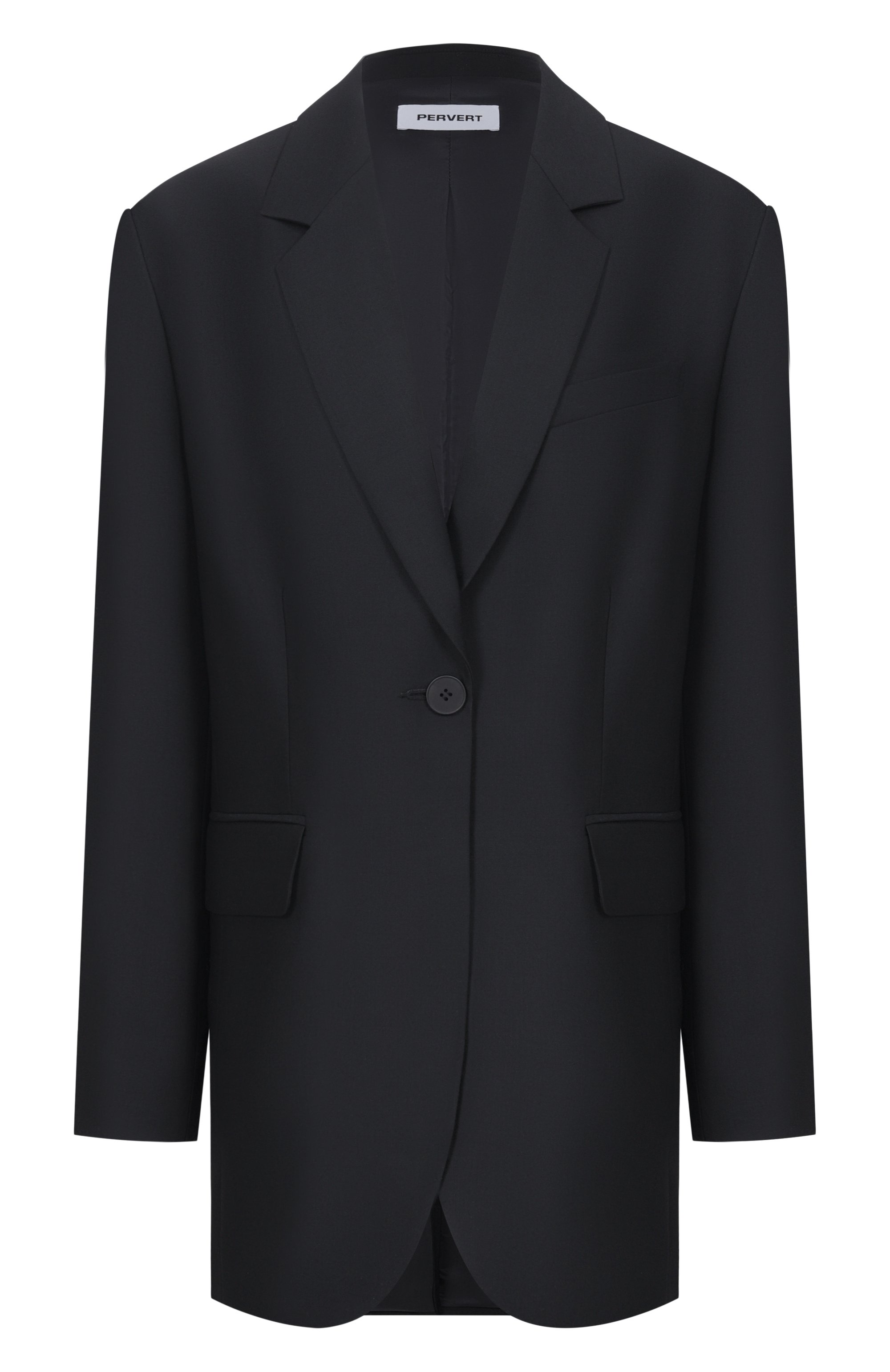 Шерстяной жакет PERVERT черного цвета по цене 60000 руб., арт. PE25/JA04/60-08, фото 1 Шерстяной жакет PERVERT, арт. PE25/JA04/60-08, фото 1