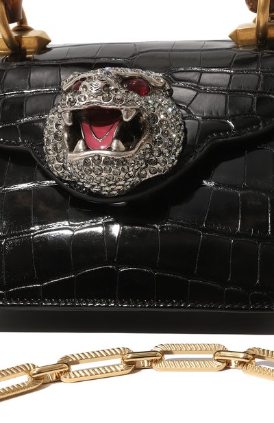 Сумка thiara из кожи аллигатора GUCCI черного цвета по цене 2671200 руб., арт. 488667 EV4AY, фото 3 Сумка thiara из кожи аллигатора GUCCI, арт. 488667 EV4AY, фото 3