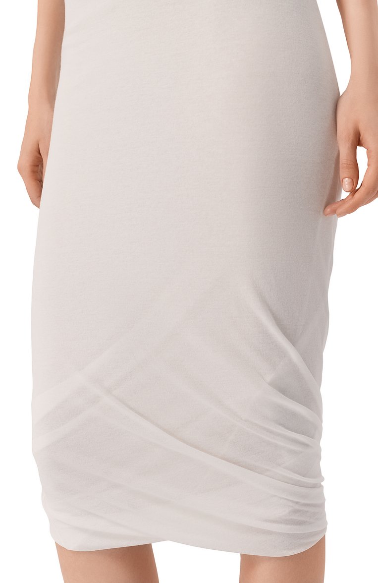 Женская хлопковая юбка JIL SANDER белого цвета, арт. J02MA0274/J20249 | Фото 5 (Длина Ж (юбки, платья, шорты): Миди; Материал внешний: Хлопок; Женское Кросс-КТ: Юбка-карандаш; Стили: Кэжуэл)