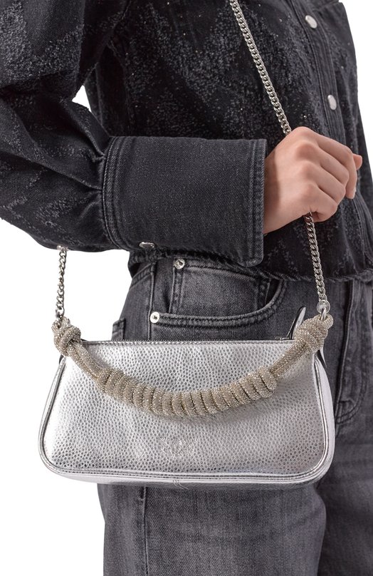 Сумка Half Moon Baguette mini Pinko 105915/A2WD Серебряный  105915/A2WD Фото 2