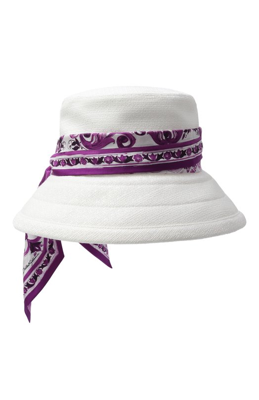 Панама из хлопка и шелка Dolce & Gabbana FH671A/FU9AU Белый FH671A/FU9AU