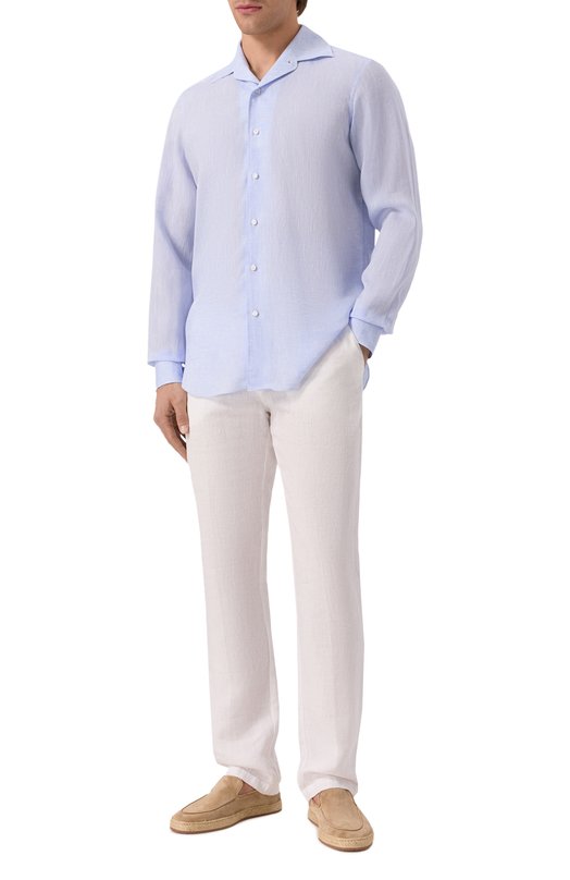 Льняная рубашка MVST M0RBIDA/R0BERT0/R0UND/F3411308-LINEN Голубой  M0RBIDA/R0BERT0/R0UND/F3411308-LINEN Фото 2