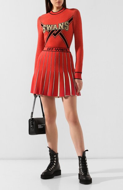 Юбка из вискозы OFF-WHITE красного цвета по цене 132500 руб., арт. 0WHL006E19B700772000, фото 2 Юбка из вискозы OFF-WHITE, арт. 0WHL006E19B700772000, фото 2