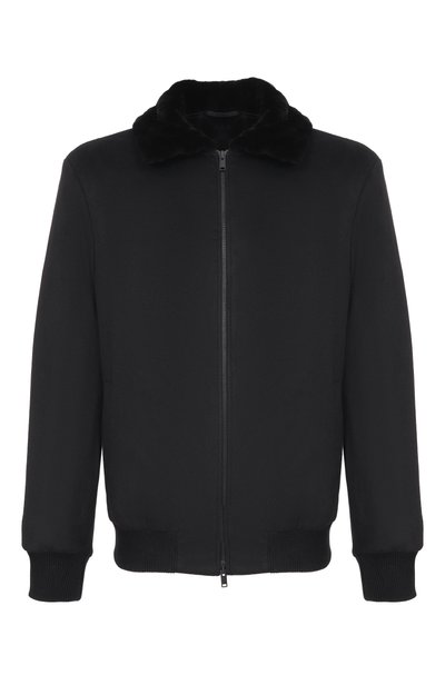 Мужской бомбер из шерсти викуньи с отделкой из норки MVST, арт. FTECK-ES4705V/5945-VICUNA