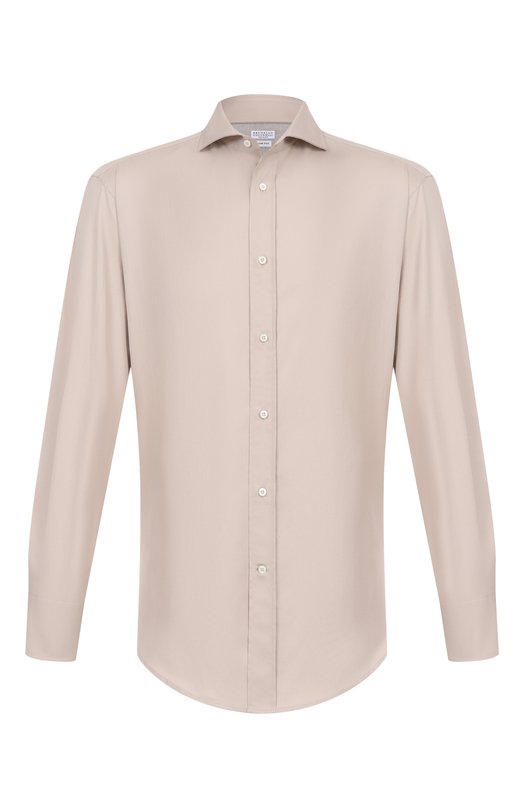 Хлопковая сорочка Brunello Cucinelli MW6041718 Бежевый MW6041718