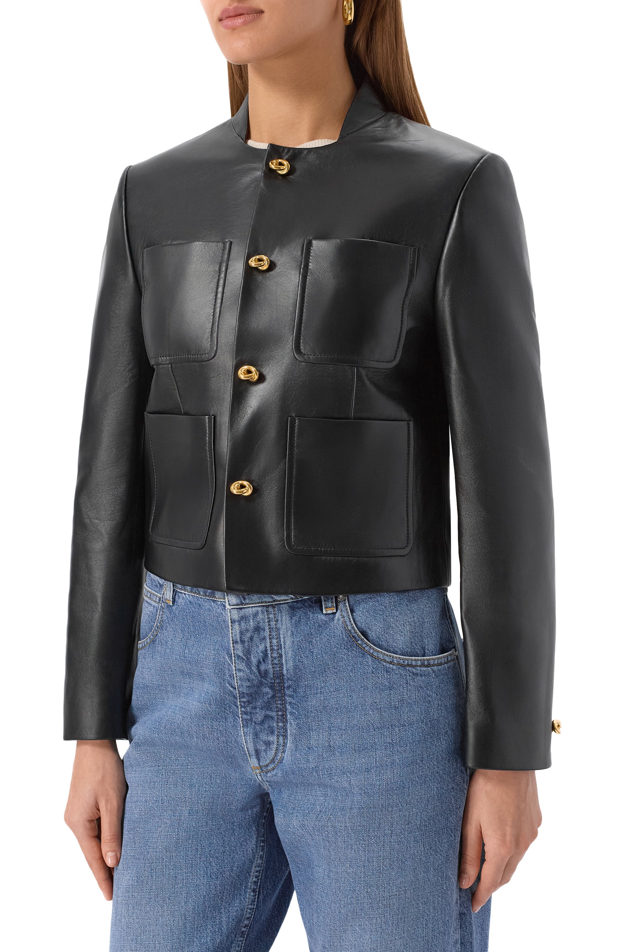 Кожаный жакет BOTTEGA VENETA, арт. 843999/V5BX0, фото 3