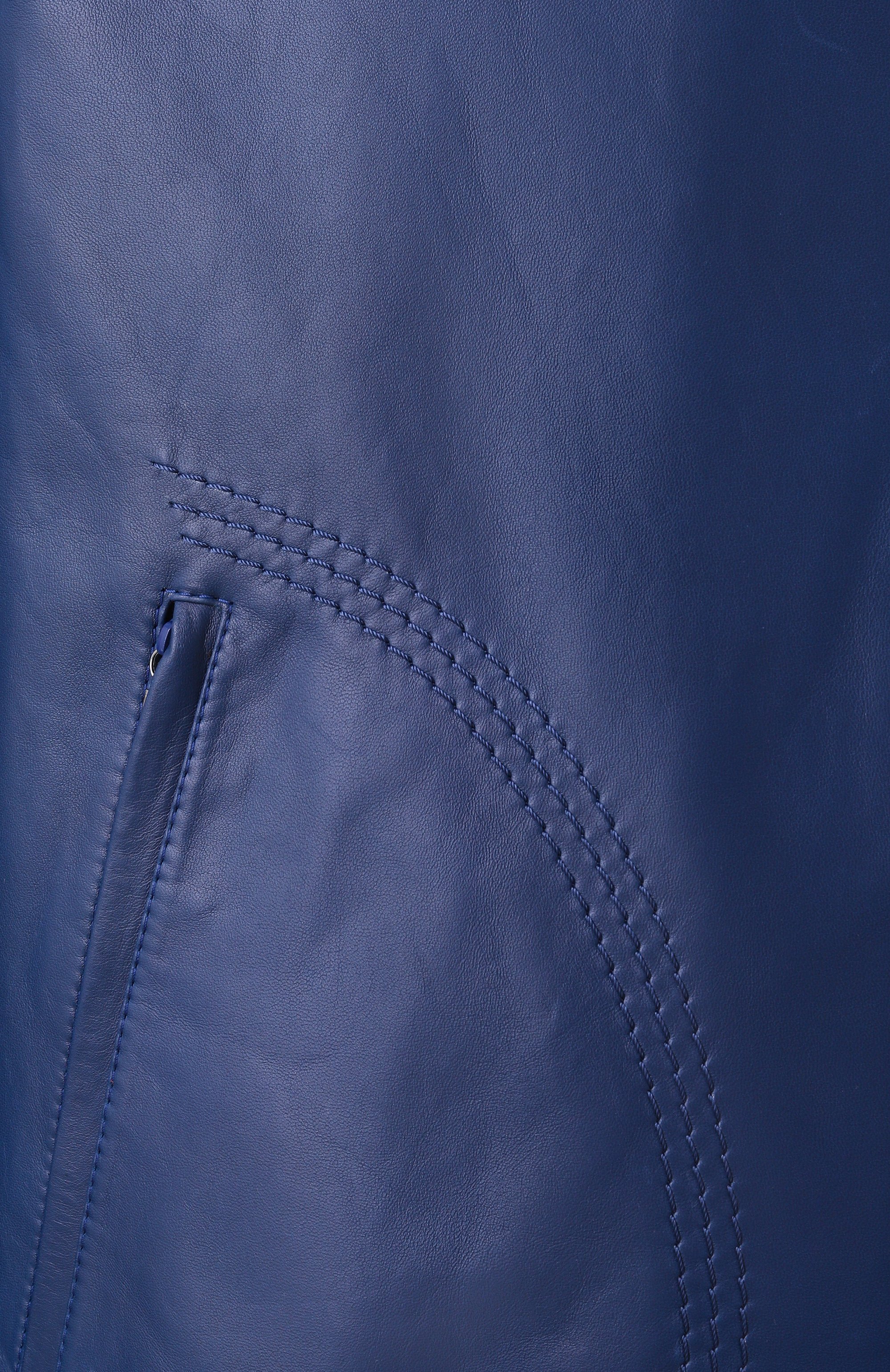 Кожаный бомбер ZILLI синего цвета по цене 1070000 руб., арт. A0RYH1M1005VTSU00, фото 6 Кожаный бомбер ZILLI, арт. A0RYH1M1005VTSU00, фото 6