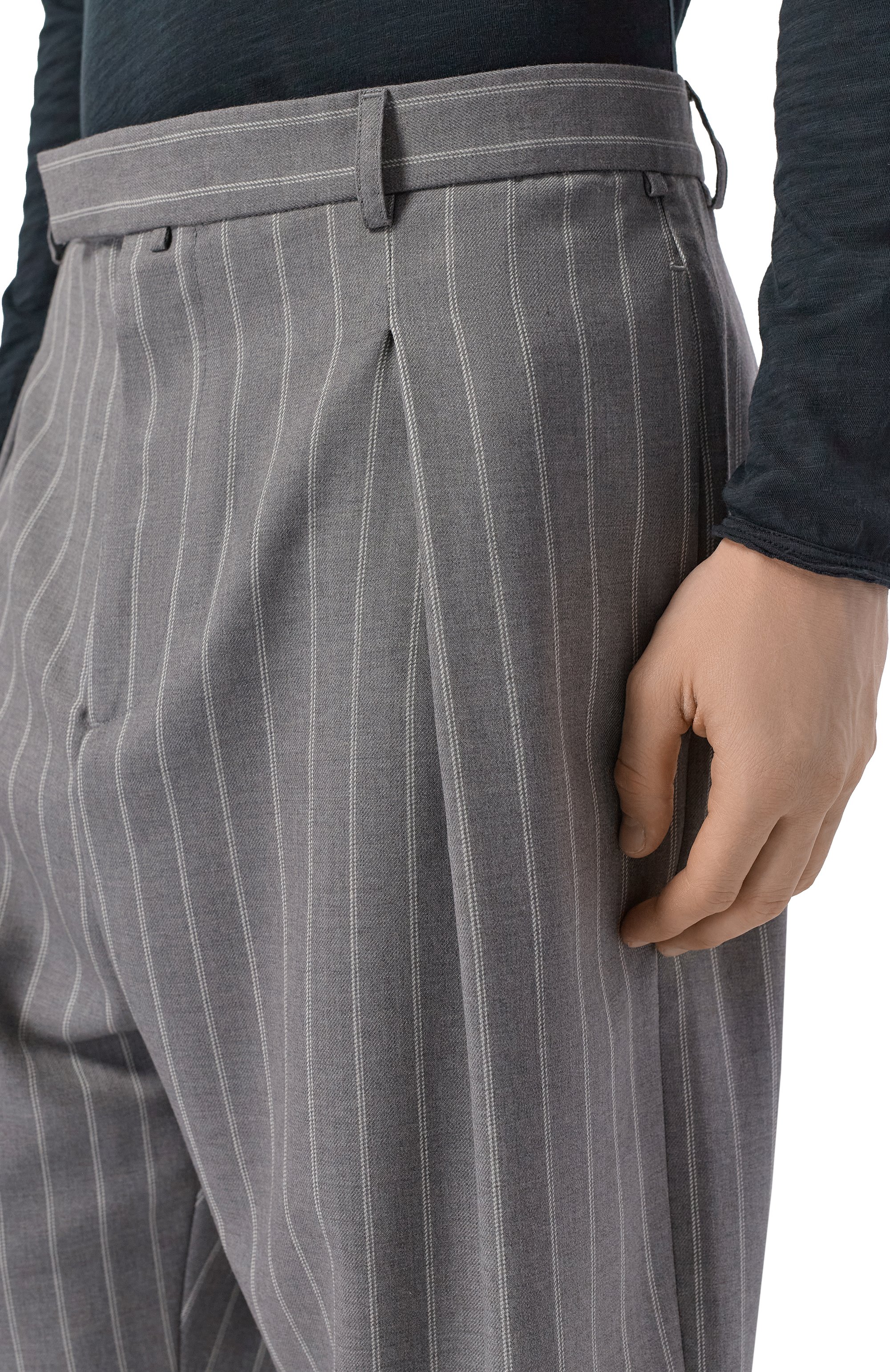 Шерстяные брюки MORDECAI серого цвета по цене 88400 руб., арт. 26E96MRU34L_001, фото 5 Шерстяные брюки MORDECAI, арт. 26E96MRU34L_001, фото 5