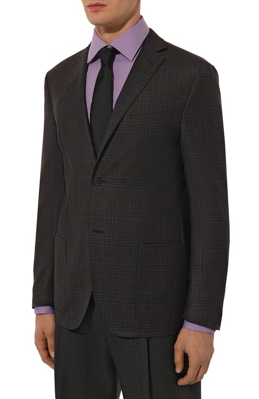 Шерстяной пиджак Corneliani 946002-9416277 Коричневый  946002-9416277 Фото 4