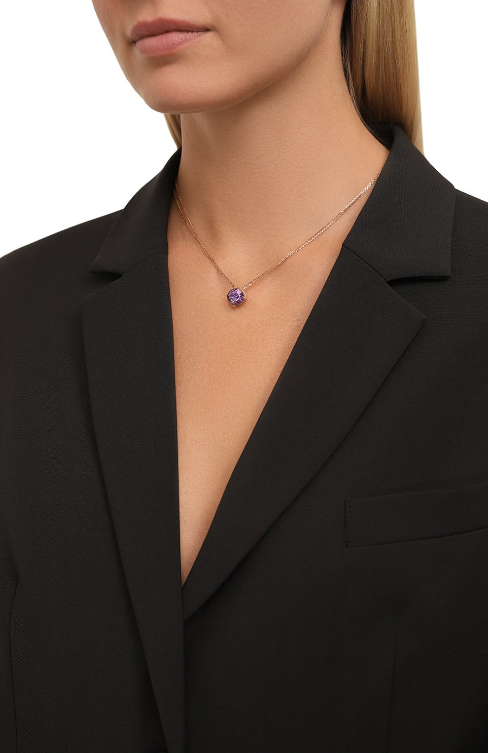 Колье с чароитом в бриллиантовой огранке MOONKA, арт. cr-nl-chr, фото 2