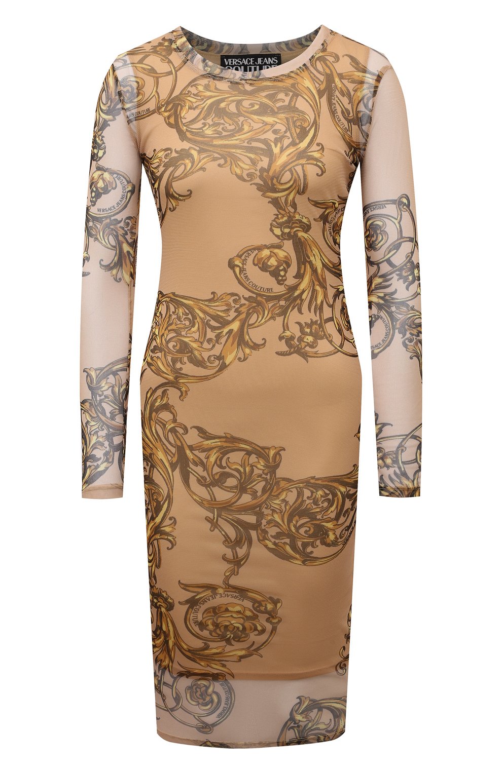 Платье VERSACE JEANS COUTURE бежевого цвета по цене 32950 руб., арт. 72HA0938/JS054, фото 1 Платье VERSACE JEANS COUTURE, арт. 72HA0938/JS054, фото 1