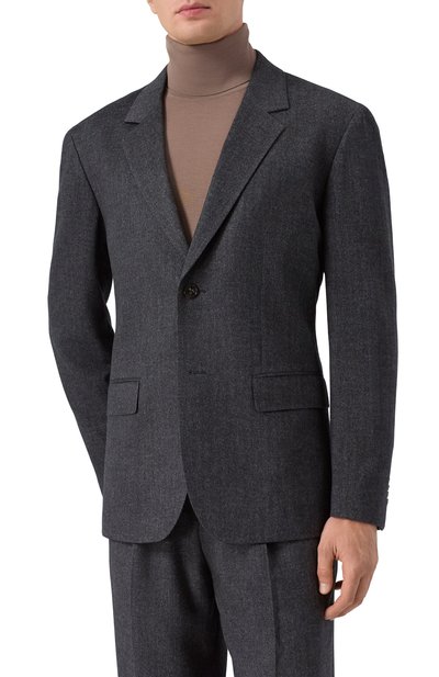 Пиджак из шерсти и шелка 12 STOREEZ темно-серого цвета по цене 47000 руб., арт. 133340, фото 4 Пиджак из шерсти и шелка 12 STOREEZ, арт. 133340, фото 4