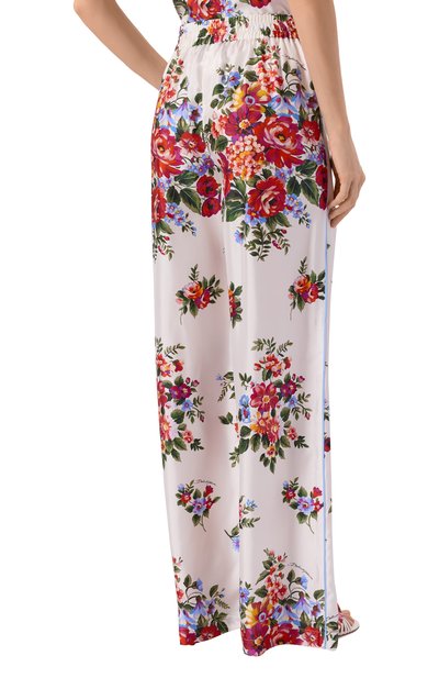 Шелковые брюки DOLCE & GABBANA белого цвета по цене 199500 руб., арт. FTDBNT/IS11I, фото 4 Шелковые брюки DOLCE & GABBANA, арт. FTDBNT/IS11I, фото 4