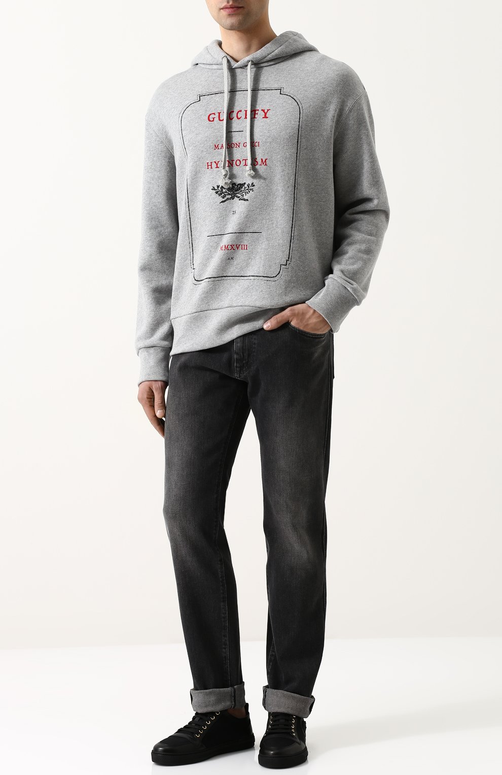 Хлопковое худи с принтом GUCCI, арт. 475374/X3N44, фото 2