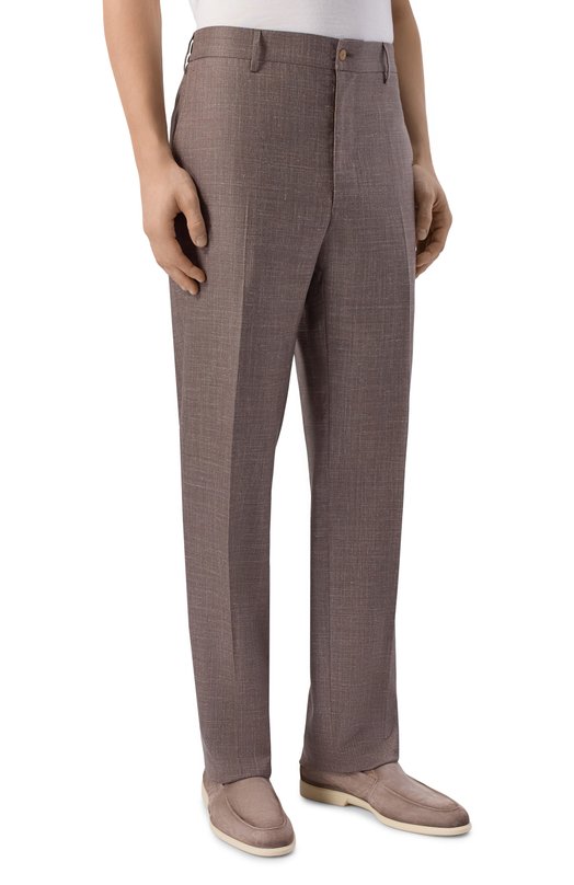 Брюки из шерсти и шелка MVST M26.CSM.T415/740-W00L/SILK Коричневый  M26.CSM.T415/740-W00L/SILK Фото 3