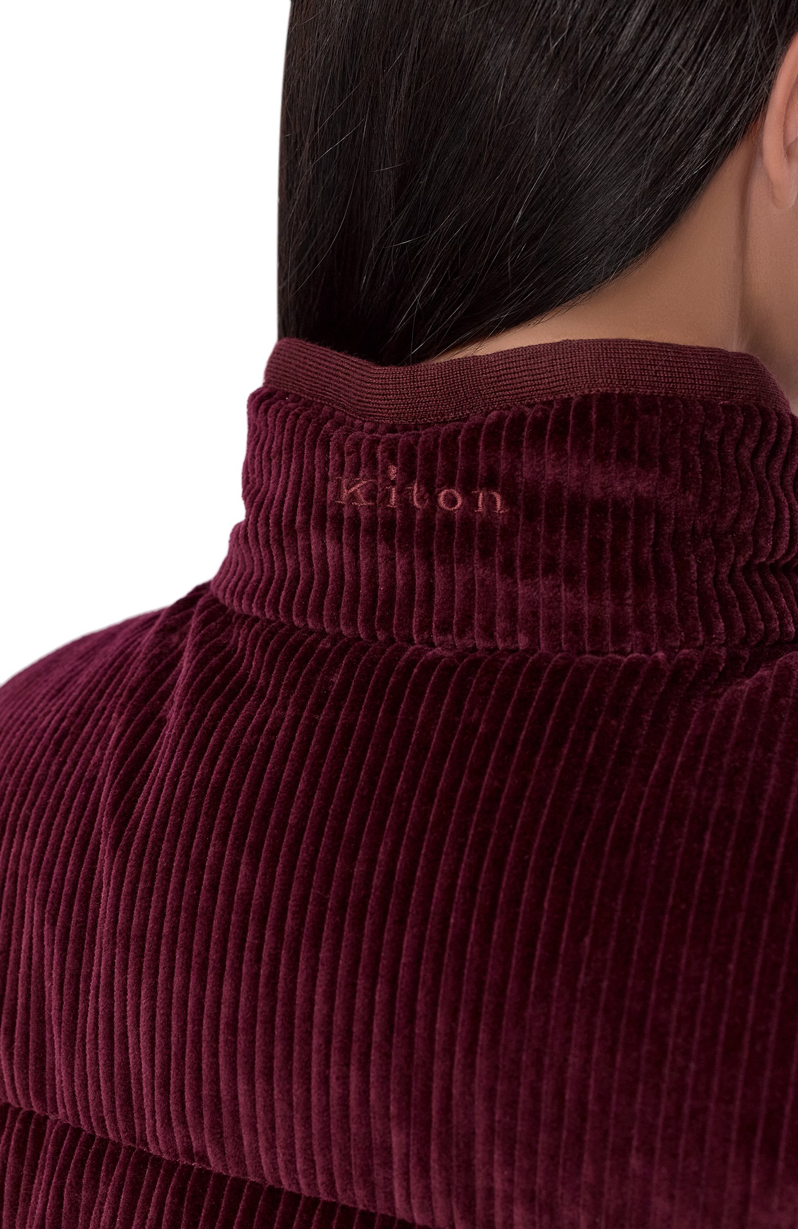 Вельветовый пуховик KITON бордового цвета по цене 444000 руб., арт. D62632K0557L, фото 5 Вельветовый пуховик KITON, арт. D62632K0557L, фото 5