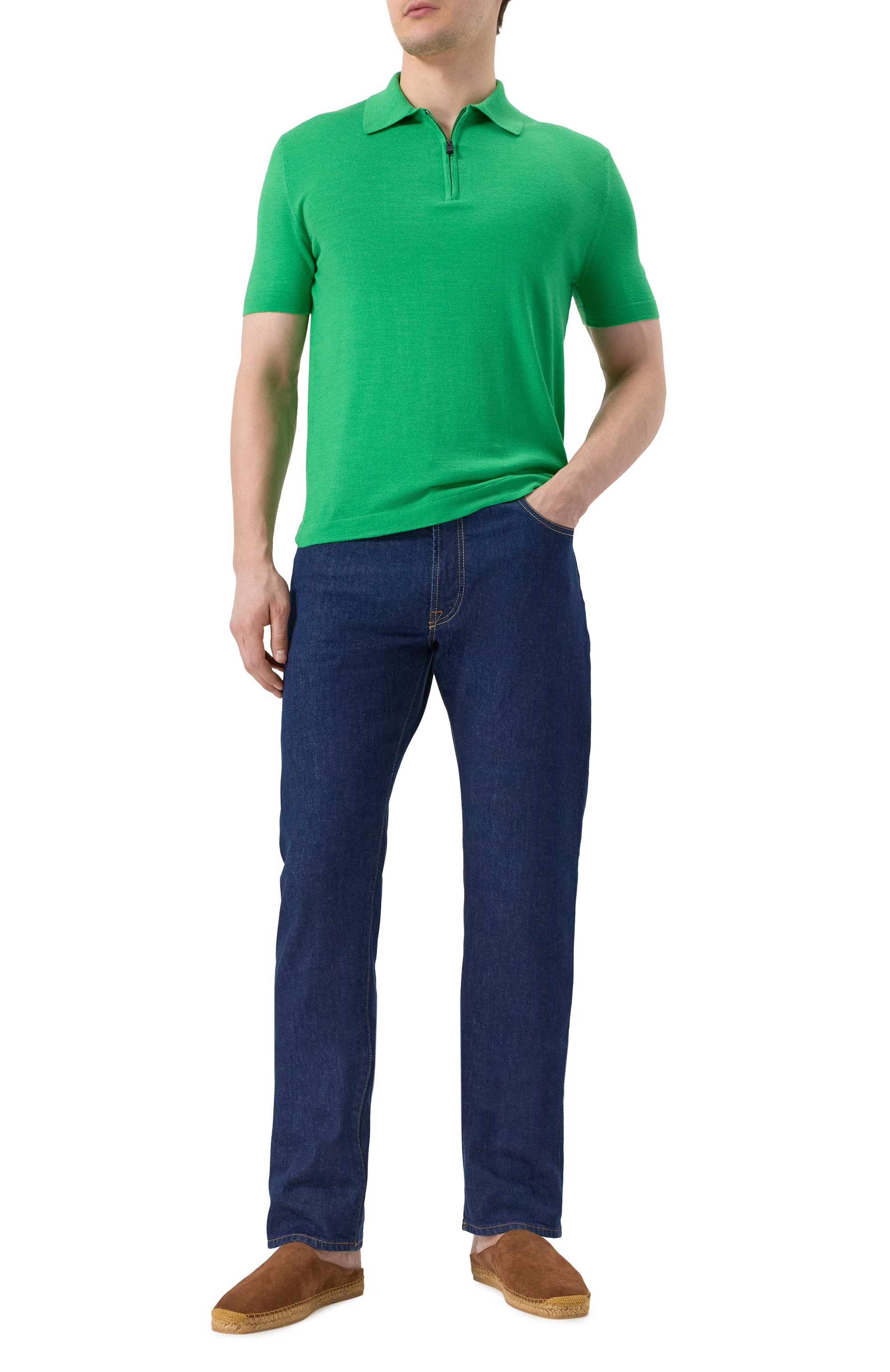 Поло из шерсти и шелка KITON, арт. UMM059208, фото 2