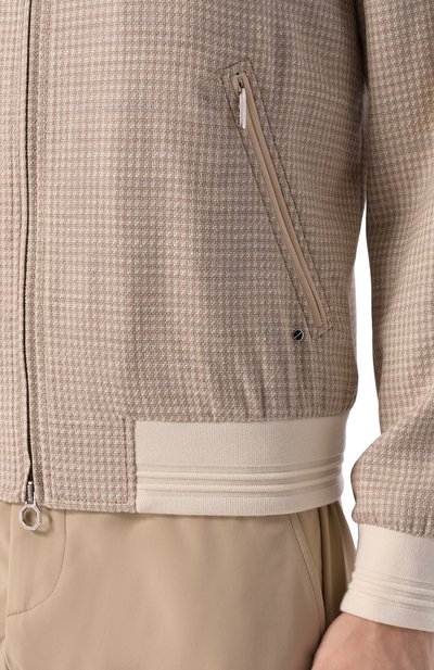 Бомбер из шерсти и шелка STEFANO RICCI бежевого цвета по цене 550000 руб., арт. MZJ5100070/LP50HA, фото 5 Бомбер из шерсти и шелка STEFANO RICCI, арт. MZJ5100070/LP50HA, фото 5