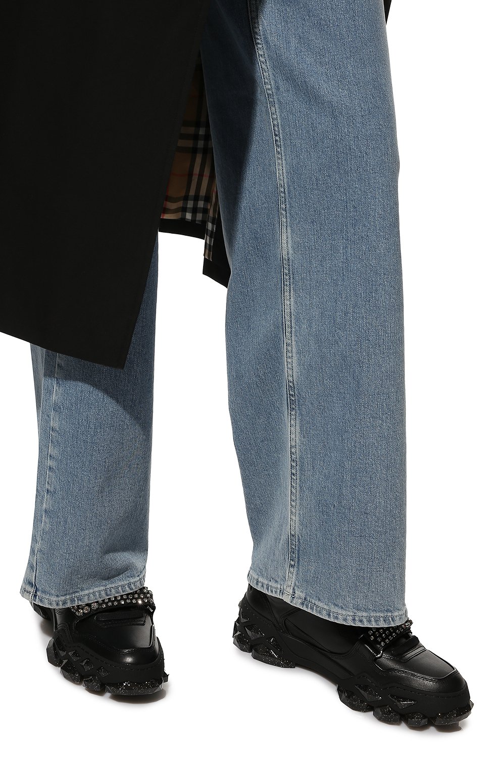 Кожаные кроссовки diamond x strap JIMMY CHOO, арт. DIAMOND X STRAP/F ADH, фото 3