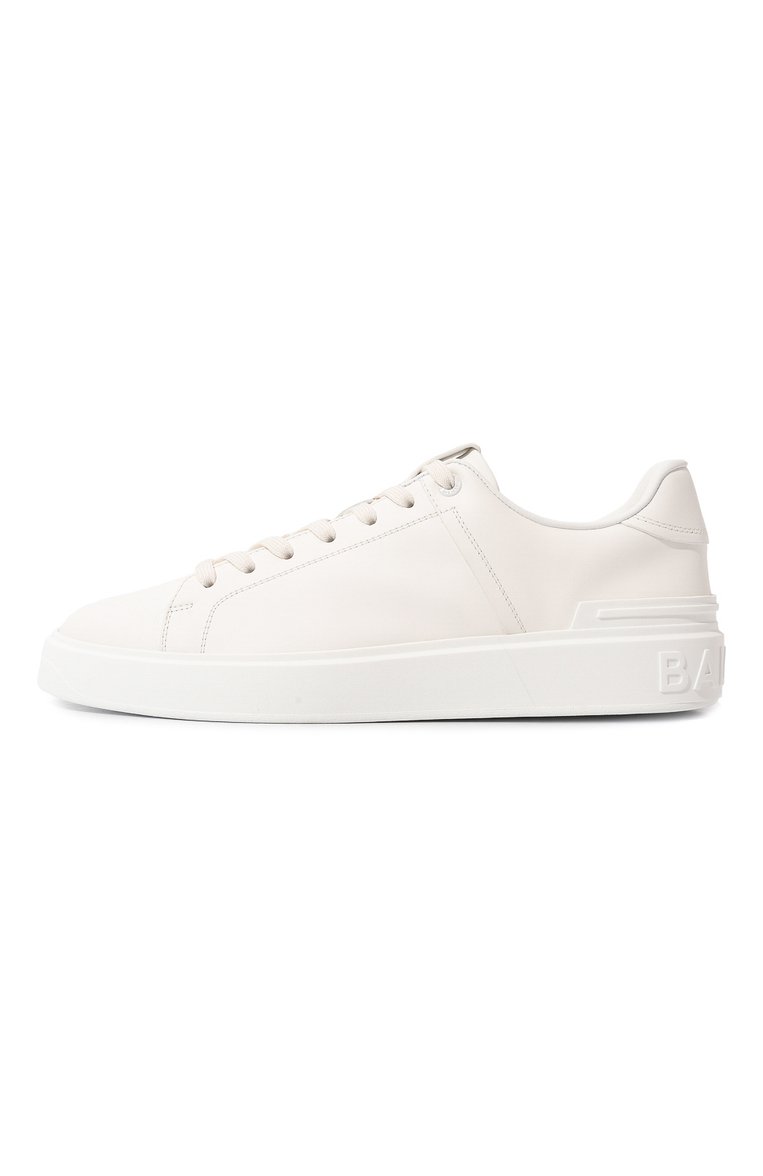 Мужские кожаные кеды b-court BALMAIN белого цвета, арт. BM0VI288/LVTR | Фото 4 (Подошва: Массивная; Материал внутренний: Натуральная кожа; Материал утеплителя: Без утеплителя; Стили: Классический; Материал внешний: Натуральная кожа; Кросс-КТ: Низкие)