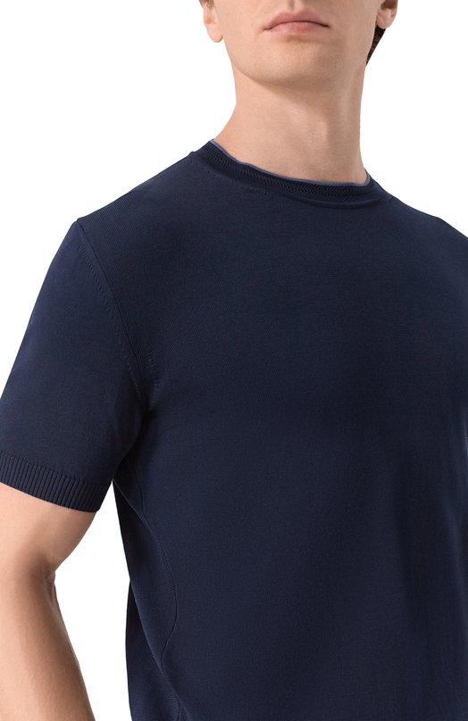 Хлопковый джемпер Canali C1161/MK02460 Синий  C1161/MK02460 Фото 5