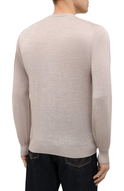 Джемпер из кашемира и шелка Brunello Cucinelli M2300100 Бежевый  M2300100 Фото 4