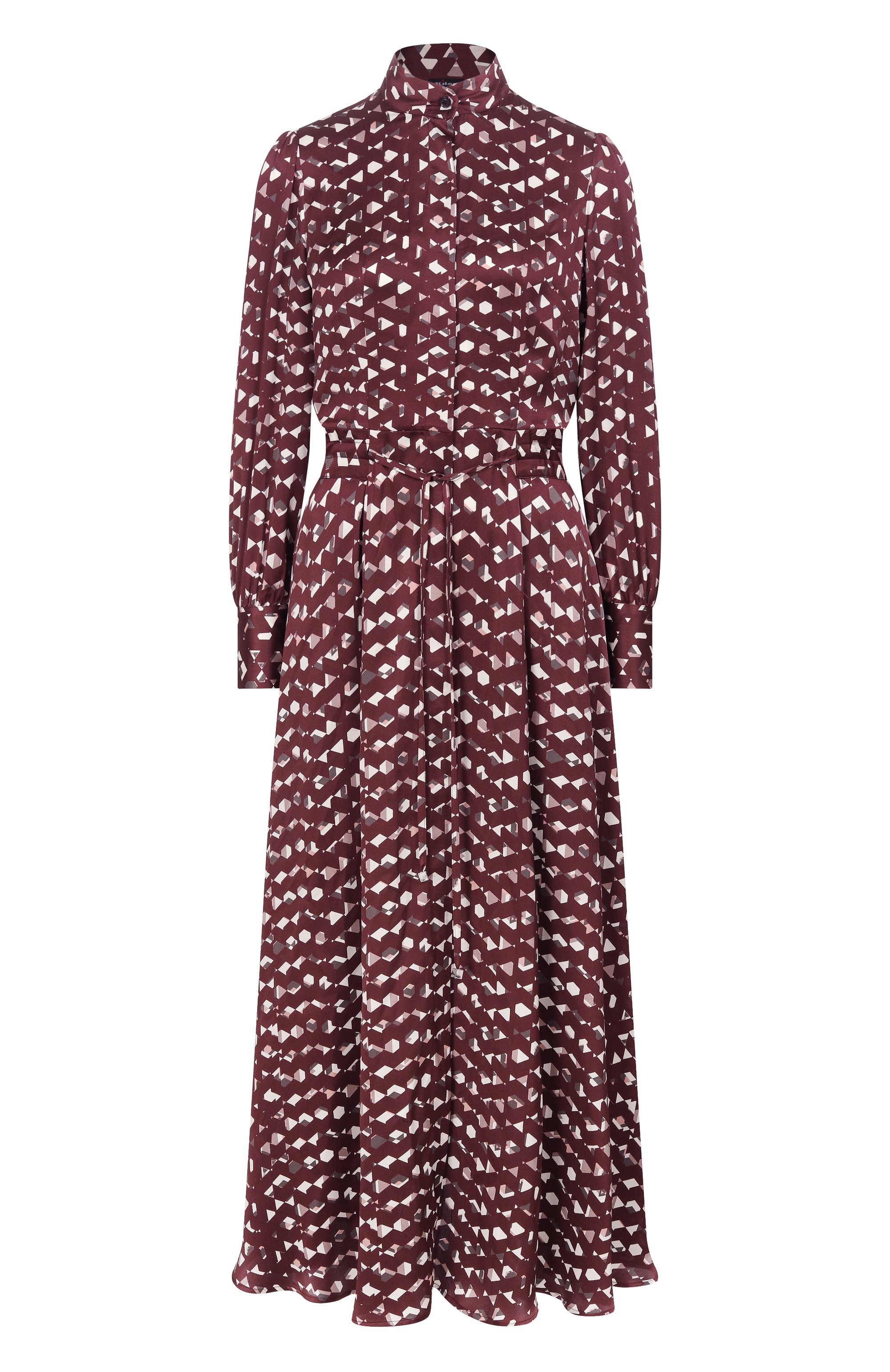 Шелковое платье KITON бордового цвета по цене 318500 руб., арт. D52302K0583I, фото 1 Шелковое платье KITON, арт. D52302K0583I, фото 1