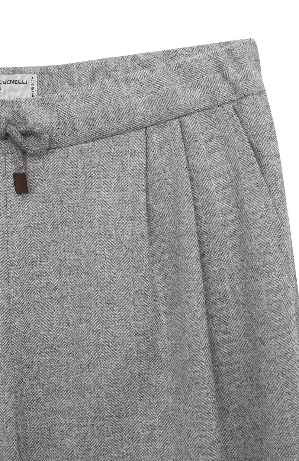 Шерстяные брюки BRUNELLO CUCINELLI серого цвета по цене 60500 руб., арт. BE258P113C, фото 3 Шерстяные брюки BRUNELLO CUCINELLI, арт. BE258P113C, фото 3