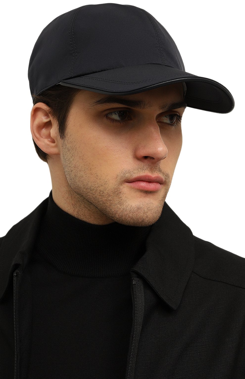 Хлопковая бейсболка CORTIGIANI темно-синего цвета по цене 36950 руб., арт. 711009, фото 2 Хлопковая бейсболка CORTIGIANI, арт. 711009, фото 2