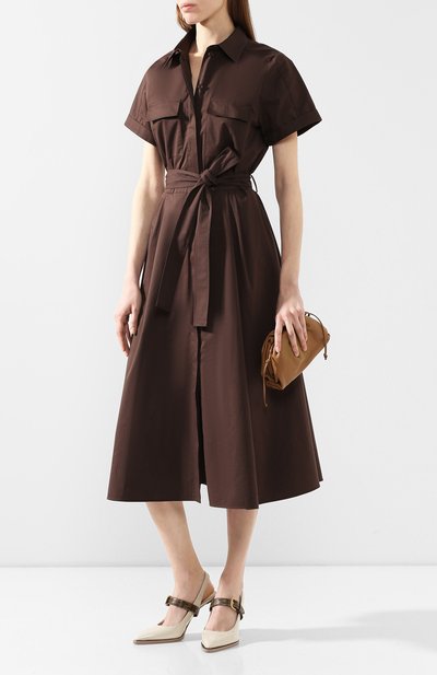 Хлопковое платье LORO PIANA коричневого цвета по цене 257500 руб., арт. FAL1183, фото 2 Хлопковое платье LORO PIANA, арт. FAL1183, фото 2