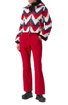 Женский пуховик PERFECT MOMENT разноцветного цвета, арт. W3001158/P0LAR FLARE SKI JACKET II | Фото 2 (Длина (верхняя одежда): Короткие; Рукава: Длинные; Материал сплава: Проставлено; Материал утеплителя: Пух и перо; Драгоценные камни: Проставлено; Материал подклада: Синтетический материал; Кросс-КТ: лыжи, Пуховик; Стили: Спорт-шик; Материал внешний: Синтетический материал)