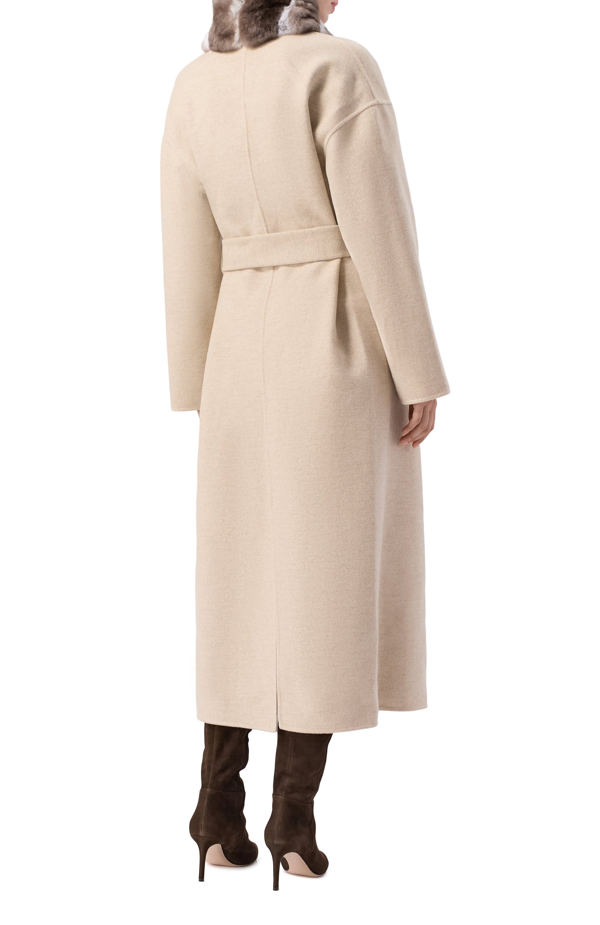 Кашемировое пальто с отделкой из шиншиллы KITON, арт. D60619DK05P8801, фото 4