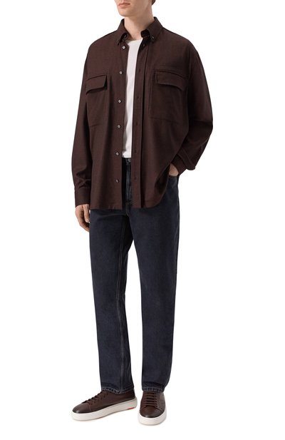 Мужская рубашка из шерсти и шелка ZILLI, арт. ZSSH02M024791001A