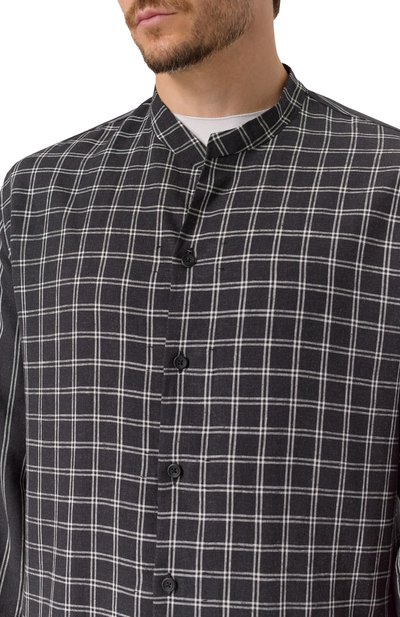 Рубашка из вискозы и льна HANNES ROETHER темно-серого цвета по цене 32850 руб., арт. T029PAS.3053.3052, фото 5 Рубашка из вискозы и льна HANNES ROETHER, арт. T029PAS.3053.3052, фото 5