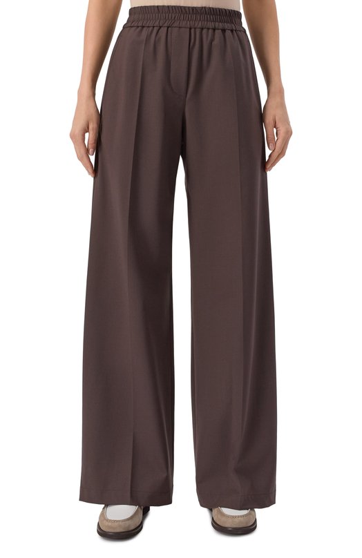 Шерстяные брюки Brunello Cucinelli MPW07P9002 Коричневый  MPW07P9002 Фото 3