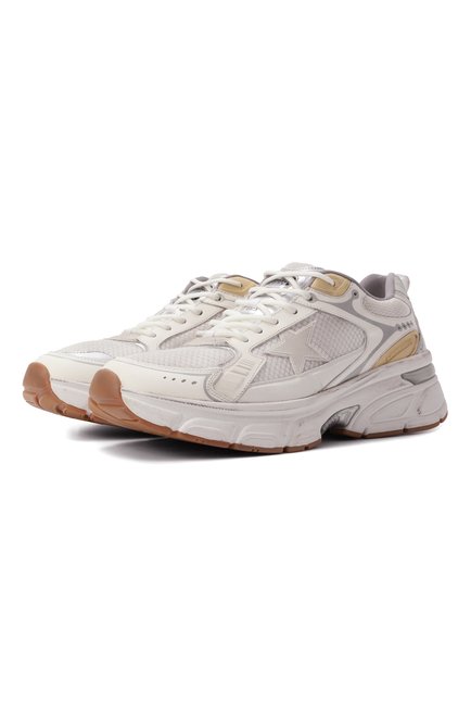 Мужские комбинированные кроссовки lightstar GOLDEN GOOSE DELUXE BRAND белого цвета, арт. GMF00724.F006476 | Фото 1 (Материал сплава: Проставлено; Материал внешний: Текстиль, Натуральная кожа; Драгоценные камни: Проставлено; Подошва: Массивная; Материал внутренний: Текстиль)