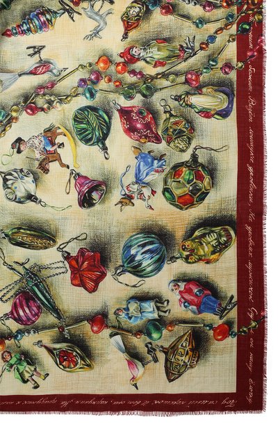 Кашемировая шаль новогодние игрушки GOURJI, арт. T23XMST8R, фото 4