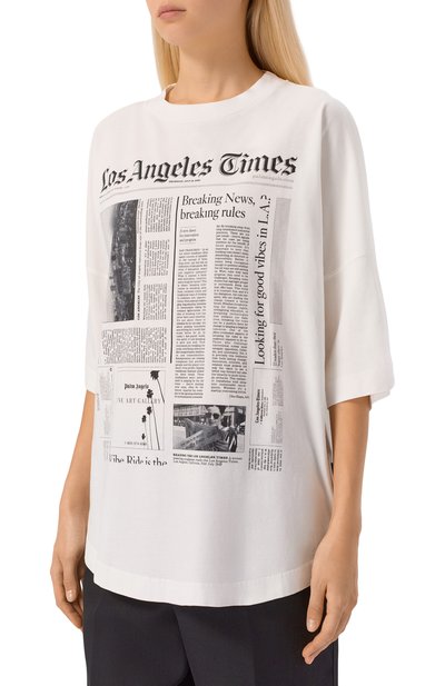 Хлопковая футболка PALM ANGELS, арт. PMAA10BF25JER002, фото 3