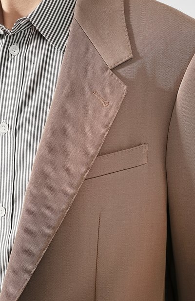 Шерстяной жакет CELINE светло-коричневого цвета по цене 264000 руб., арт. 2V729919E, фото 5 Шерстяной жакет CELINE, арт. 2V729919E, фото 5