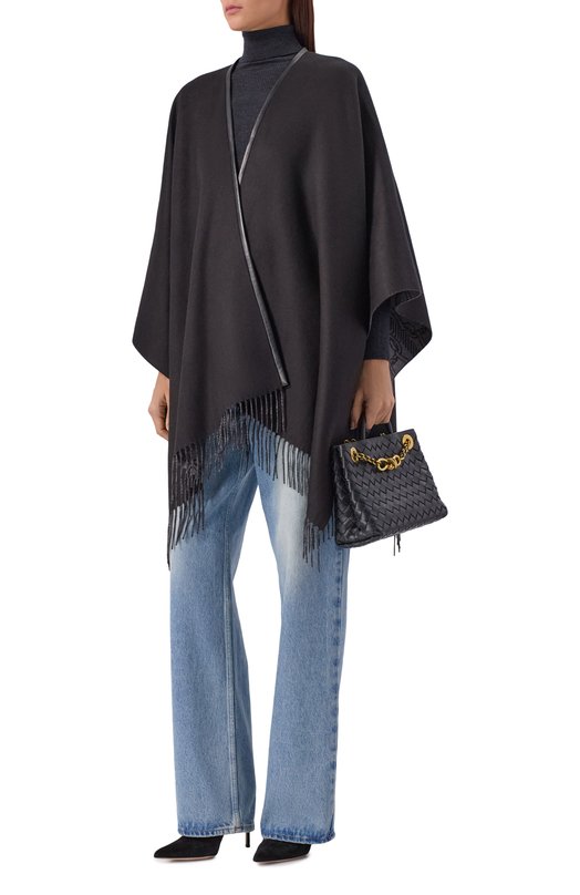 Двусторонняя накидка Agnona AM0804E/H7106E Чёрный  AM0804E/H7106E Фото 2