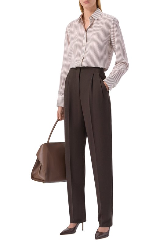 Шерстяные брюки Giorgio Armani GW001569/TE10936 Коричневый  GW001569/TE10936 Фото 2