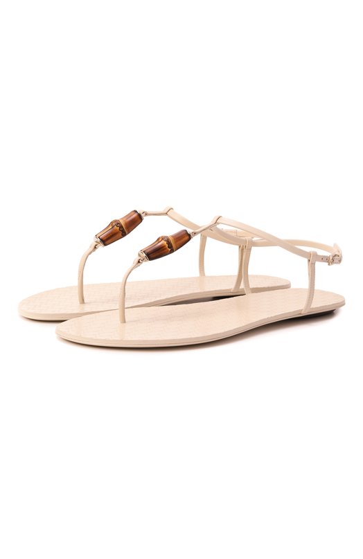 Кожаные сандалии Gucci 820904/C9D00 Кремовый 820904/C9D00