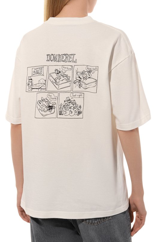 Хлопковая футболка DOMREBEL FAV0RITE/T-SHIRT Кремовый  FAV0RITE/T-SHIRT Фото 4