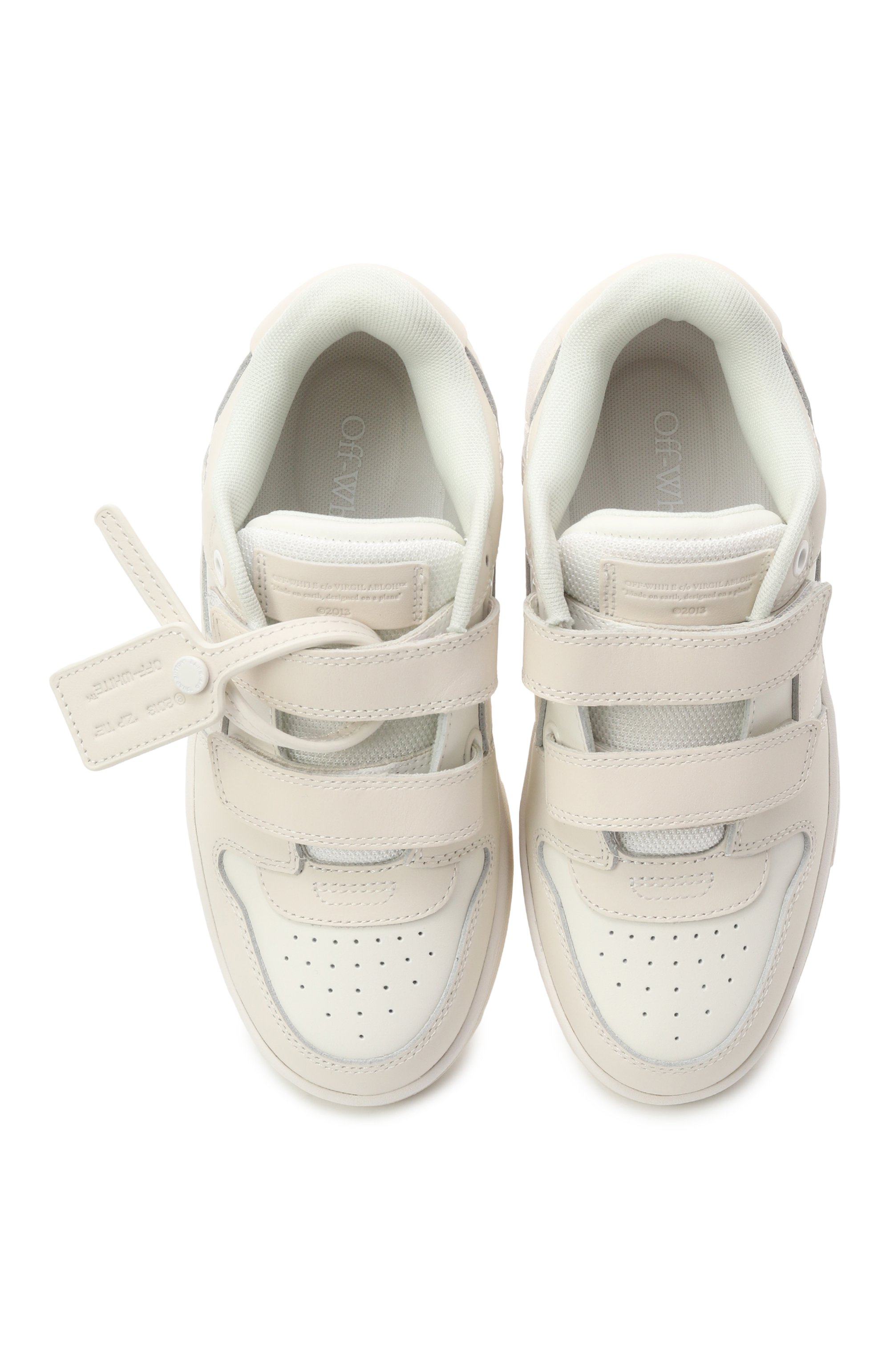 Кожаные кеды out of office OFF-WHITE кремового цвета по цене 39800 руб., арт. 0GIA005S25LEA001/31-33, фото 5 Кожаные кеды out of office OFF-WHITE, арт. 0GIA005S25LEA001/31-33, фото 5