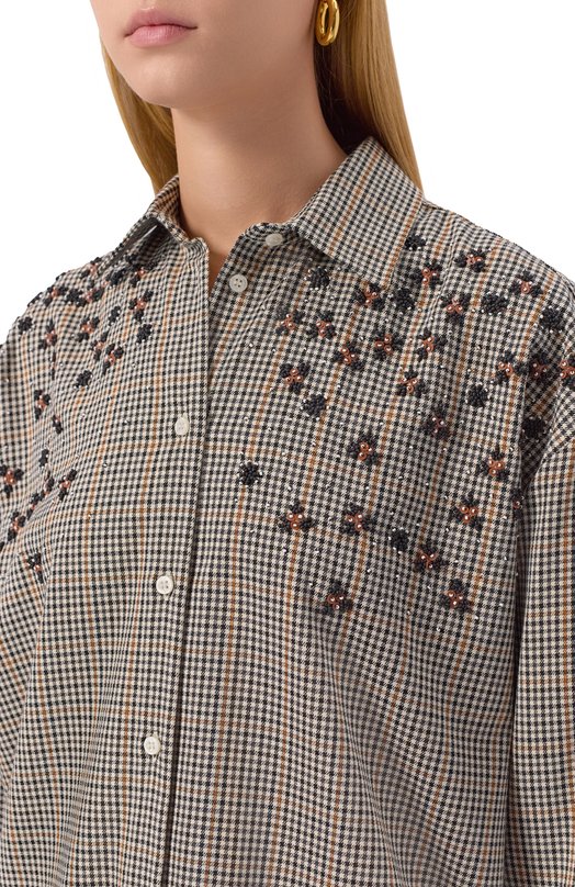 Рубашка MSGM 3941MDE20X/257619 Коричневый  3941MDE20X/257619 Фото 5
