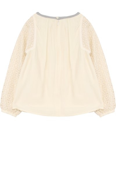 Блуза свободного кроя с кружевной отделкой на рукавах CHLOÉ, арт. C15567/2A-5A, фото 2