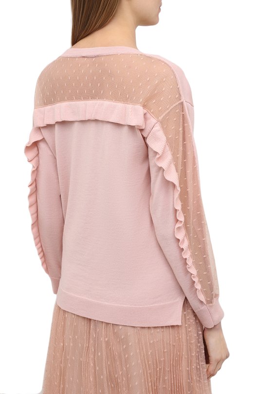 Шерстяной пуловер REDVALENTINO Розовый, фото 4