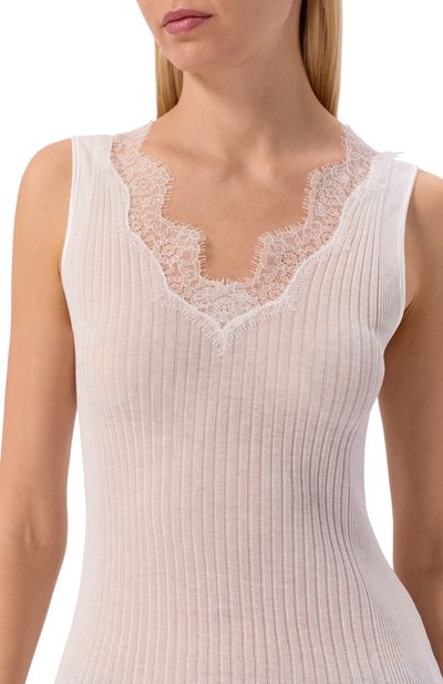 Хлопковый топ ZIMMERLI белого цвета по цене 23200 руб., арт. 207-2801, фото 5 Хлопковый топ ZIMMERLI, арт. 207-2801, фото 5